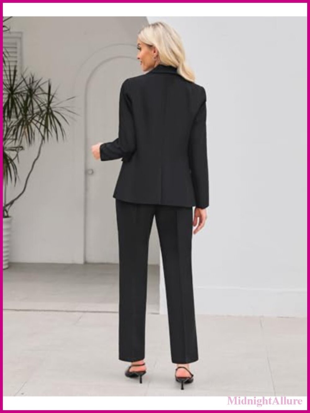Women's 2 Piece Blazer and Straight Leg Pants Suit Set Business Casual